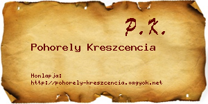 Pohorely Kreszcencia névjegykártya